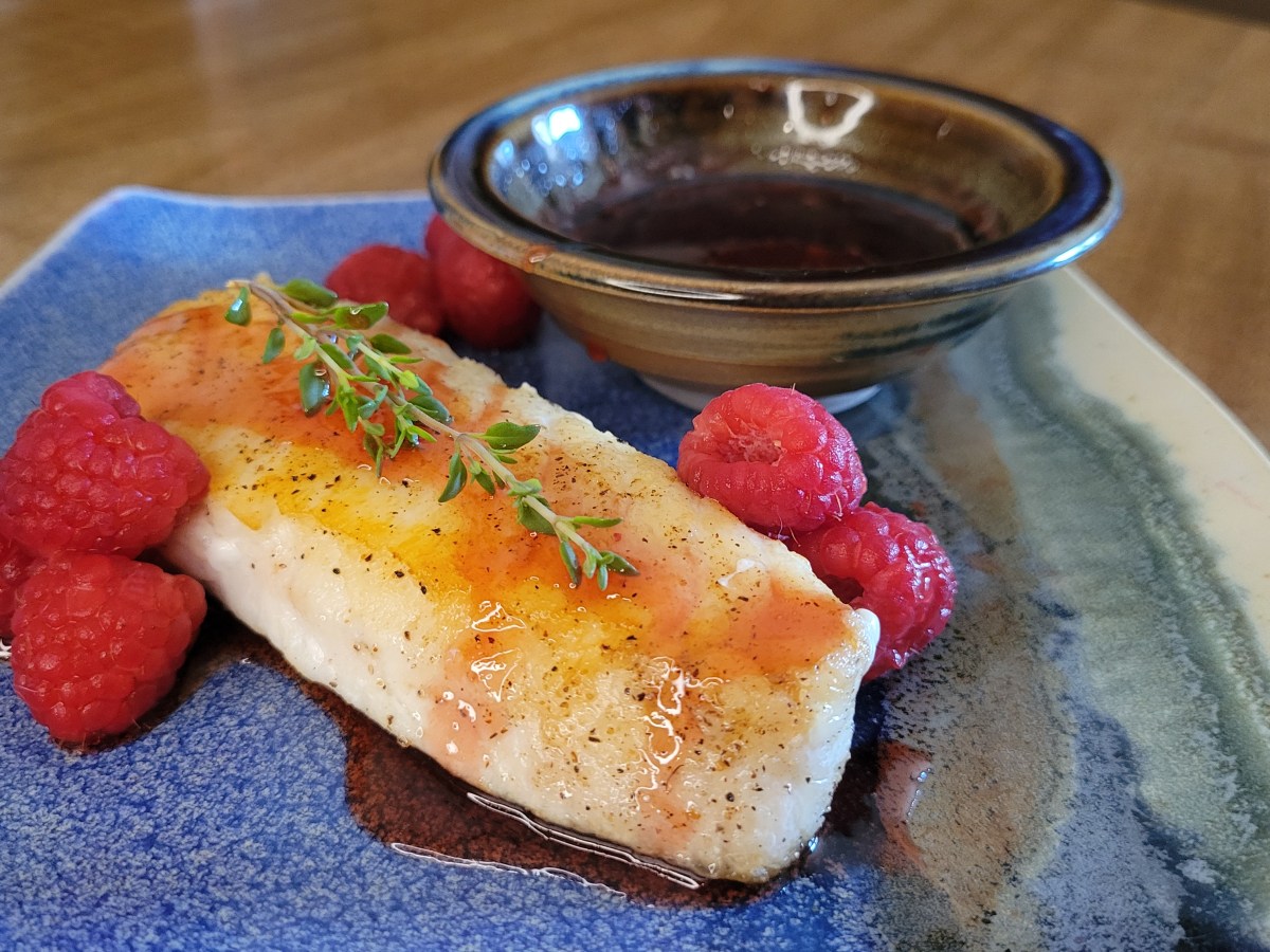 Seared Halibut with Honey Raspberry&nbsp;Gastrique